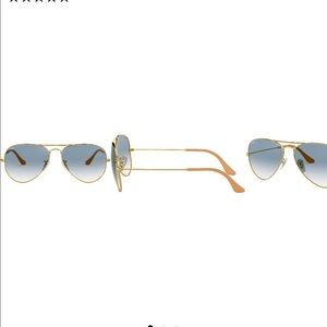 Ray-bay gold frame blue gradient lenses aviator sunglasses
